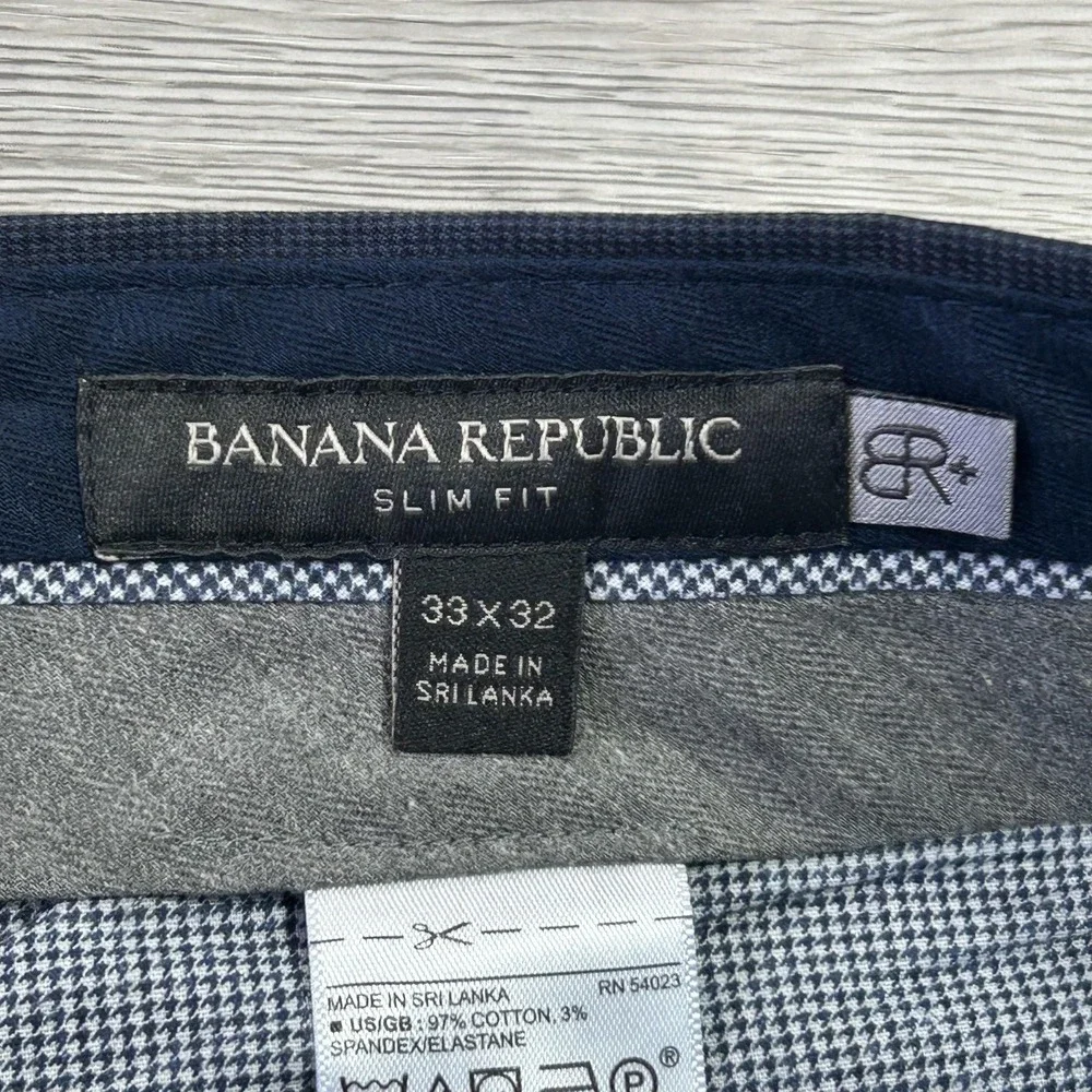 Banana Republic Pants Mens 33x32 Blue Slim Fit Stretch Chino Dress Casual Office